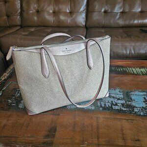 ✨ Kate Spade Glitter Tote Bag – Rose Gold / Pink ✨